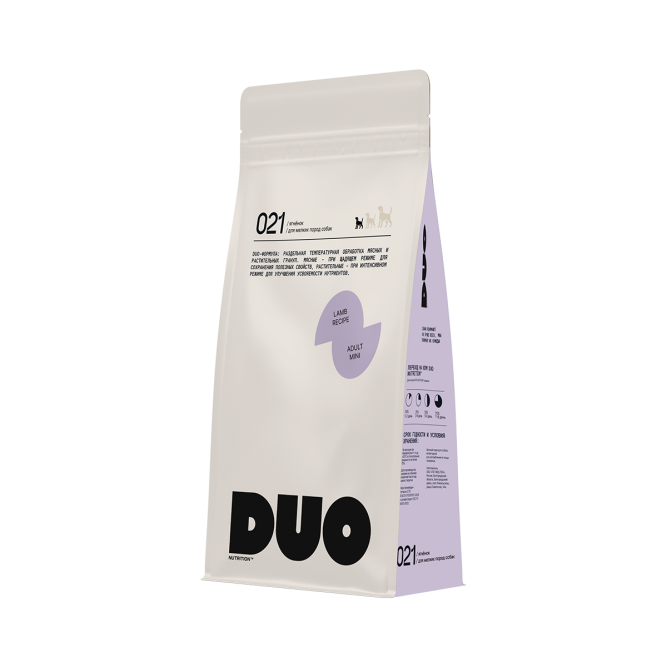 DUO Nutrition сухой полнорационный корм для взрослых собак мелких пород с ягненком и рисом - 3 кг
