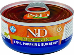 Farmina N&amp;D Cat Lamb, Pumpkin &amp; Blueberry влажный беззерновой корм для взрослых кошек с тыквой, ягненком и черникой - 70 г х 24 шт