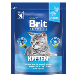 Brit Premium Cat Kitten сухой корм для котят с курицей и лососем - 400 г