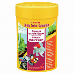 Sera Goldy Color Spirulina Корм для золотых рыб в гранулах для улучшения окраски - 39 г
