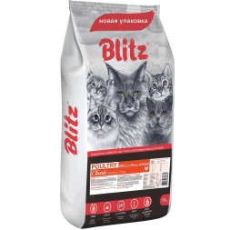 Сухой корм Blitz Adult Cats Poultry для взрослых кошек с домашней птицей - 10 кг