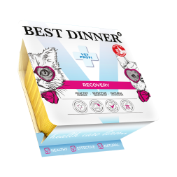 Best Dinner Vet Profi Recovery влажный диетический легкоусвояемый корм повышенной калорийности и питательной ценности для кошек и собак при истощении, выздоровлении и послеоперационном восстановлении, в ламистерах - 100 г х 14 шт