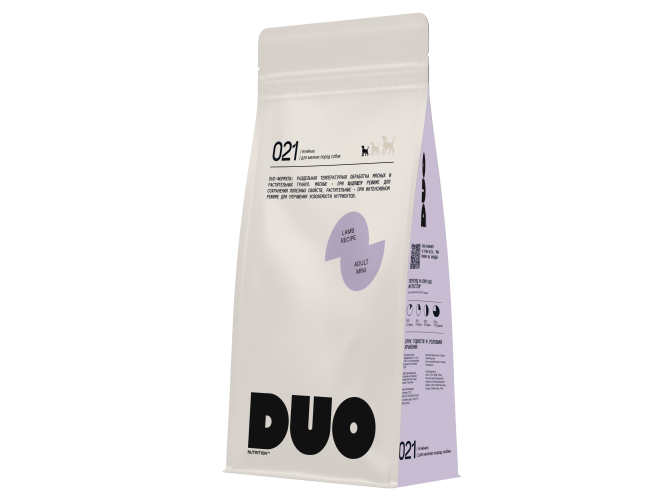 DUO Nutrition сухой полнорационный корм для взрослых собак мелких пород с ягненком и рисом - 10 кг
