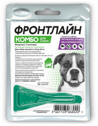 Фронтлайн Комбо L капли для собак крупных пород весом от 20 до 40 кг для защиты от клещей и блох - 1 пипетка