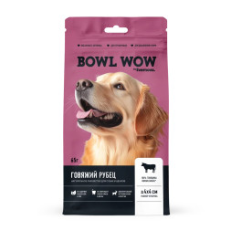 BOWL WOW лакомство сублимированное для взрослых собак и щенков всех пород, рубец говяжий - 65 г