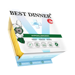 Best Dinner Vet Profi Hypoallergenic влажный диетический монопротеиновый корм для собак и щенков всех пород при пищевой аллергии и непереносимости с олениной, в ламистерах - 100 г х 14 шт