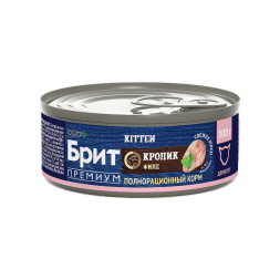 Брит Премиум Kitten влажный корм для котят с кроликом, в консервах - 100 г х 6 шт