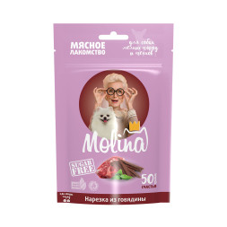 Molina лакомство для взрослых собак мелких пород и щенков "Нарезка из говядины" - 50 г