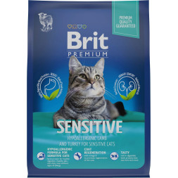 Brit Premium Cat Sensitive сухой корм для взрослых кошек с чувствительным пищеварением с ягненком и индейкой - 400 г