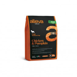 Alleva Natural Puppy Chicken &amp; Pumpkin Medium сухой корм для щенков с курицей и тыквой - 800 г