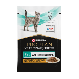 Purina Pro Plan Veterinary Diets EN St/Ox Gastrointestinal влажный диетический корм для котят и взрослых кошек при расстройствах пищеварения с курицей, в паучах - 85 г х 26 шт