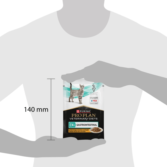 Purina Pro Plan Veterinary Diets EN St/Ox Gastrointestinal влажный диетический корм для котят и взрослых кошек при расстройствах пищеварения с курицей, в паучах - 85 г х 26 шт