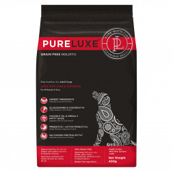 PureLuxe сухой корм для взрослых собак с ягненком и нутом - 400 г