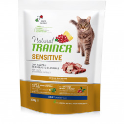 Trainer Natural Cat Sensitive Adult сухой корм для взрослых кошек с чувствительным пищеварением и аллергией с уткой - 300 г