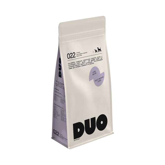 DUO Nutrition сухой полнорационный корм для взрослых собак средних и крупных пород с ягненком и рисом - 3 кг