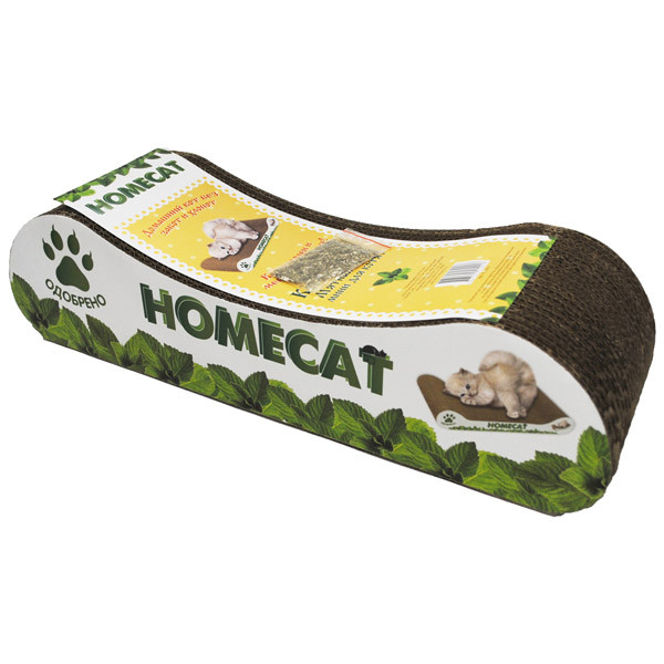 HOMECAT MINI Мятная волна когтеточка для котят из гофрокартона, 41х12х10 см