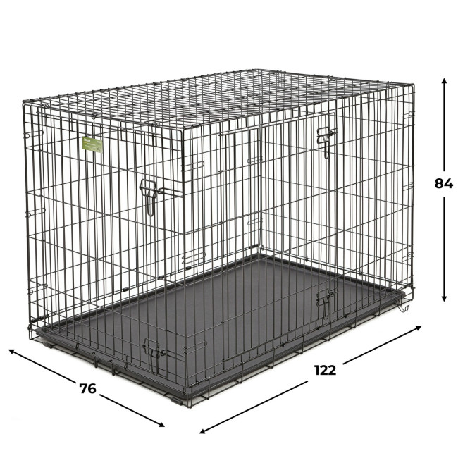 MidWest клетка iCrate 122х76х84h см 2 двери черная
