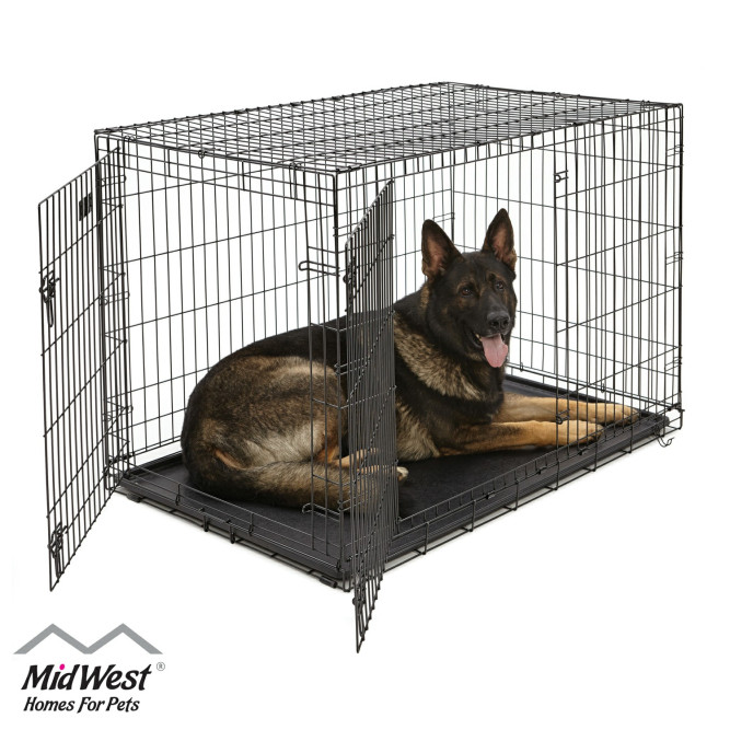 MidWest клетка iCrate 122х76х84h см 2 двери черная
