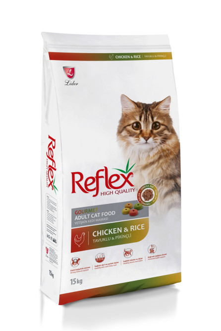 Reflex Adult Cat Food Gourmet Multi Color Chicken and Rice сухой корм для кошек, с курицей и рисом - 15 кг