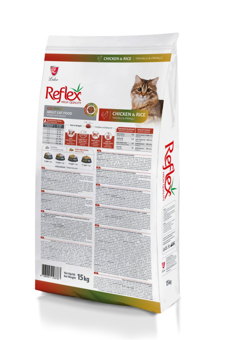 Reflex Adult Cat Food Gourmet Multi Color Chicken and Rice сухой корм для кошек, с курицей и рисом - 15 кг