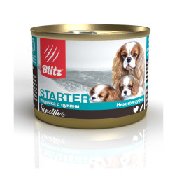 Blitz консервы для щенков, беременных и кормящих собак с индейкой и цуккини - 200 г х 24 шт