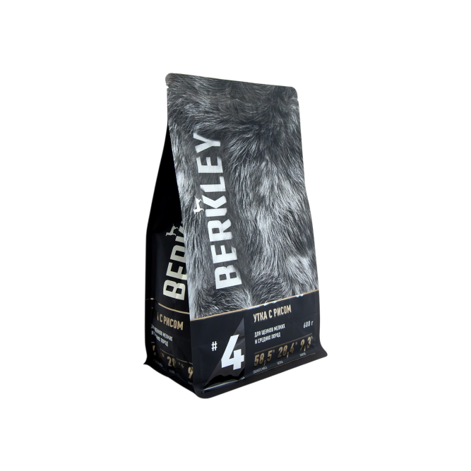 Berkley №4 сухой корм для щенков мелких и средних пород с уткой и рисом - 600 г