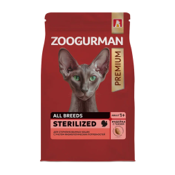 Зоогурман Red сухой корм для взрослых стерилизованных кошек с индейкой и тыквой - 1,5 кг