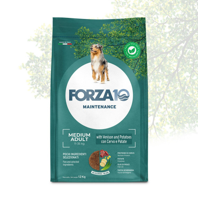 Forza10 Maintenance Dog Adult Medium сухой корм для взрослых собак средних пород с олениной и картофелем - 12 кг