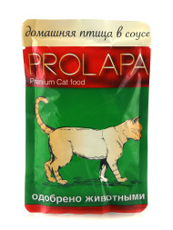 Prolapa Premium влажный корм для взрослых кошек с домашней птицей в соусе, в паучах - 100 г х 12 шт