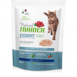 Trainer Natural Cat Exigent Adult сухой корм для привередливых кошек с белым мясом - 300 г