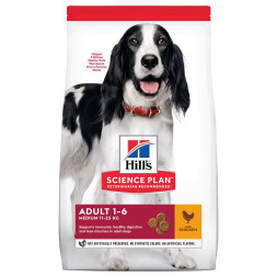 Сухой корм Hills Science Plan для взрослых собак средних пород для поддержания иммунитета с курицей - 2,5 кг