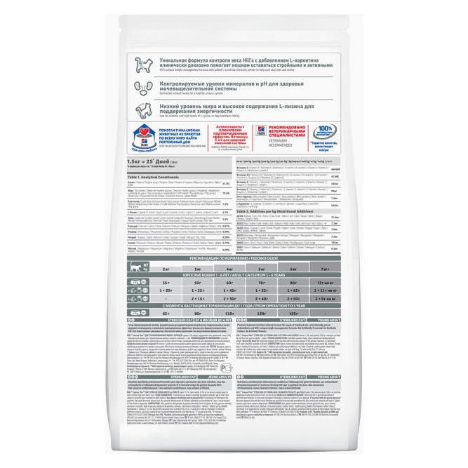 Сухой корм Hills Science Plan для молодых стерилизованных кошек и кастрированных котов, с курицей - 1,5 кг