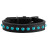 Hunter Modica XS ошейник для собак 19-25 см, натуральная кожа, черный, фурнитура с имитацией бирюзы