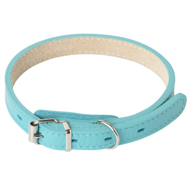 Mr.Kranch ошейник для собак, из натуральной кожи, прямой, 39-50 см, бирюзовый