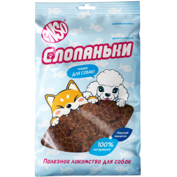 ENSO Слопаньки лакомство для собак чипсы из лосося с яблоком, размер M - 40 г