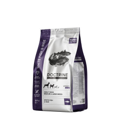 Doctrine сухой корм для взрослых собак средних и крупных пород, с белой рыбой и рисом - 800 г