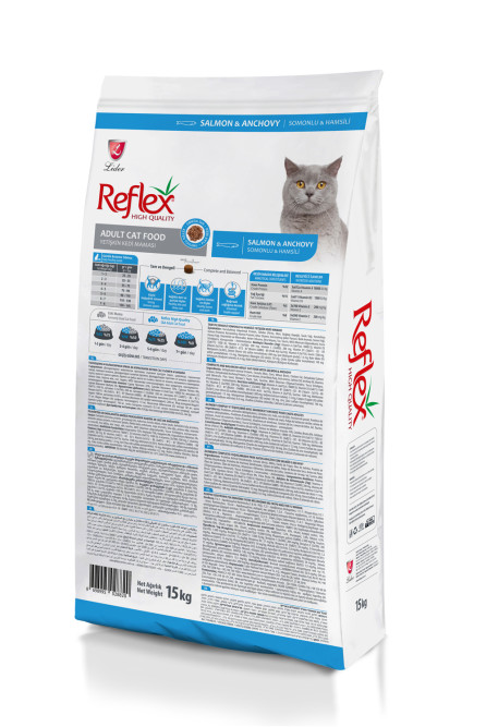 Reflex Adult Cat Food Salmon and Anchovy сухой корм для кошек, с лососем и анчоусами - 15 кг