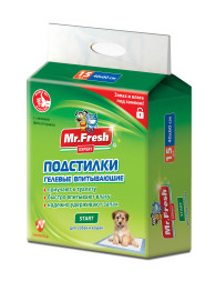 Mr.Fresh Expert Start подстилки-пеленки для приучения к туалету кошек и собак, 40 х 60 см - 15 шт