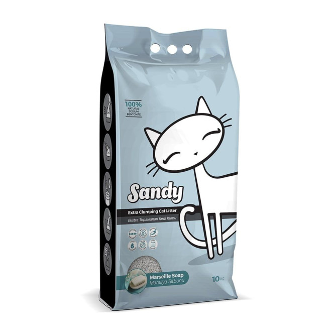 Sandy комкующийся наполнитель с ароматом марсельского мыла - 10 кг