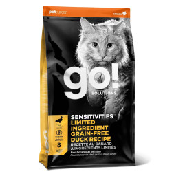 GO! Sensivities Limited Ingredient GF сухой беззерновой корм для котят и кошек для чувствительного пищеварения с уткой - 7,26 кг