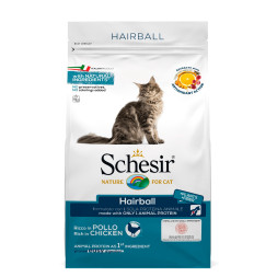 Schesir Cat Hairball сухой корм для взрослых кошек для вывода шерсти с курицей - 1,5 кг