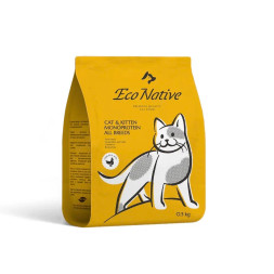 Eco Native сухой корм для котят, беременных и кормящих кошек, с курицей и клюквой - 500 г