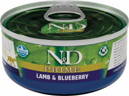 Farmina N&amp;D Cat Prime Lamb &amp; Blueberry влажный беззерновой корм для взрослых кошек с ягненком и черникой - 70 г х 30 шт