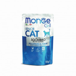 Monge Cat Grill влажный корм для пожилых кошек с эквадорской макрелью в паучах 85 г (28 шт в уп)