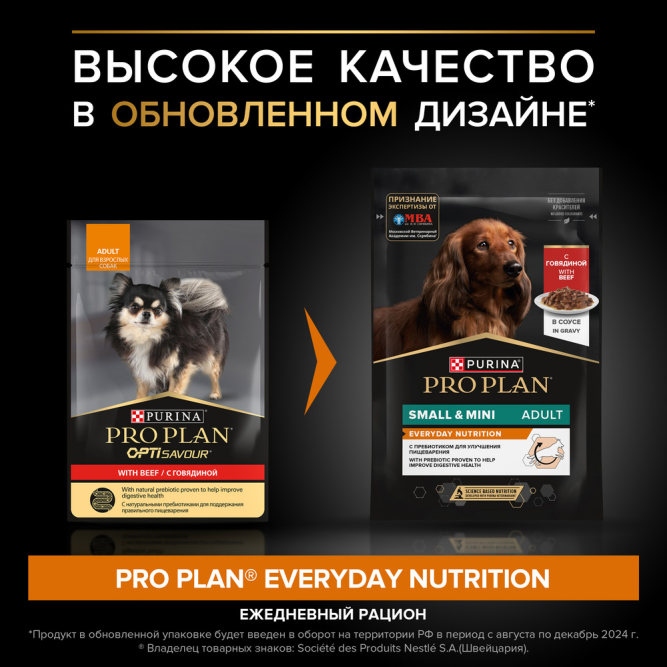 Pro Plan Adult Everyday Nutrition влажный корм для взрослых собак мелких и карликовых пород, с говядиной в соусе - 85 г x 26 шт
