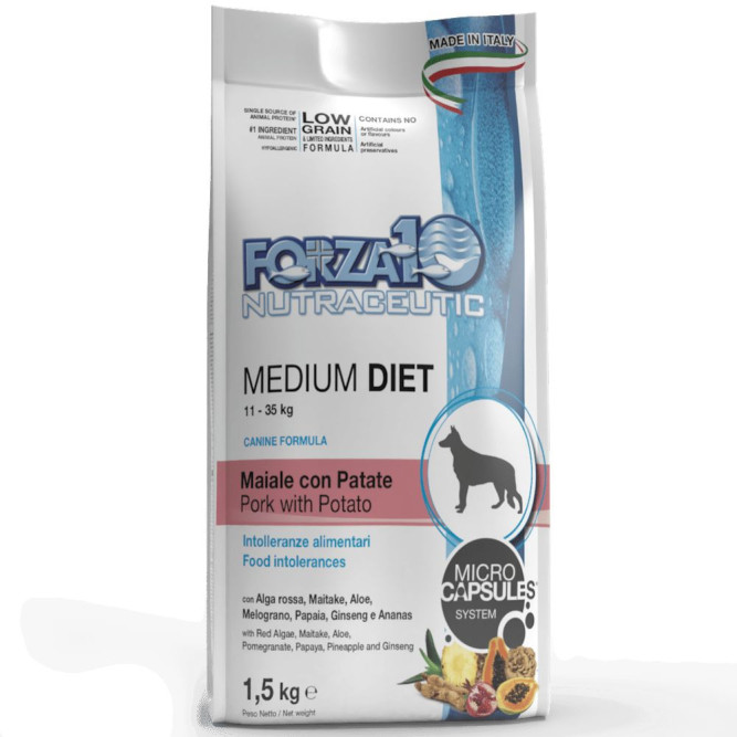Forza10 MonoDiet Adult Medium Maiale con Patate сухой корм для взрослых собак средних пород со свининой и картофелем - 12 кг