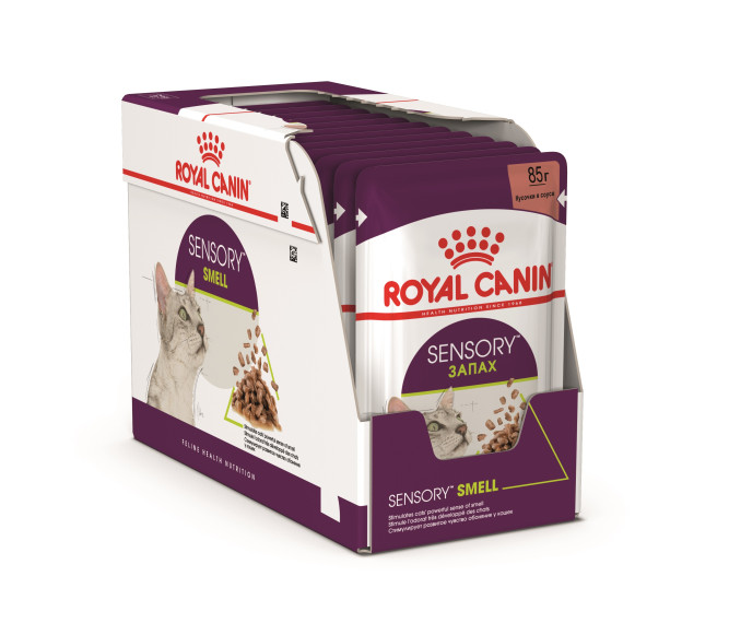 Royal Canin Sensory "Запах" паучи для взрослых кошек, кусочки в соусе - 85 гр х 12 шт