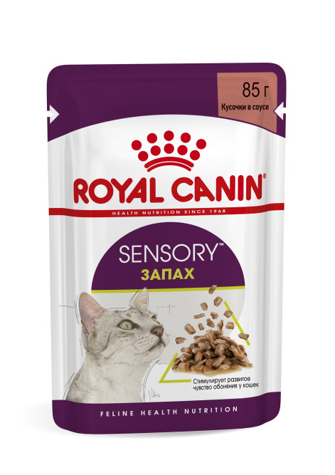 Royal Canin Sensory "Запах" паучи для взрослых кошек, кусочки в соусе - 85 гр х 12 шт