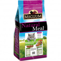 Сухой корм Meglium Adult для кошек с говядиной, курицей и овощами - 15 кг