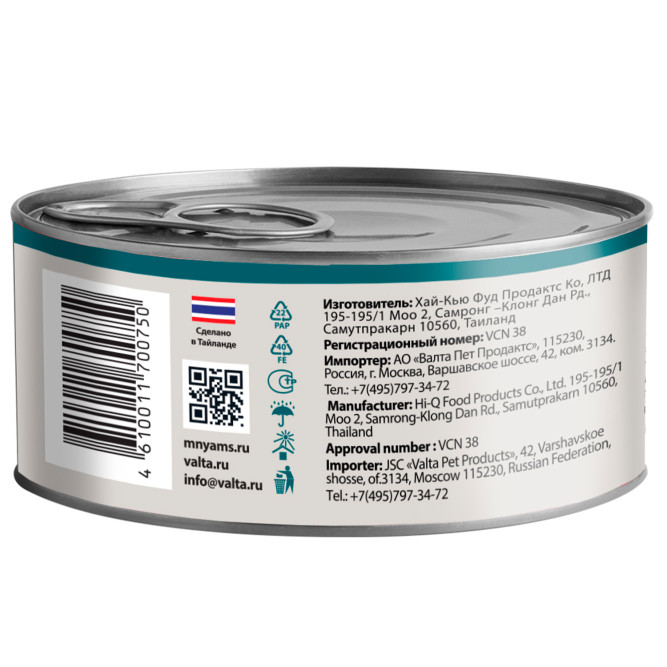 Мнямс влажный корм для взрослых кошек тунец с дорадо в нежном желе в консервах - 70 г х 24 шт